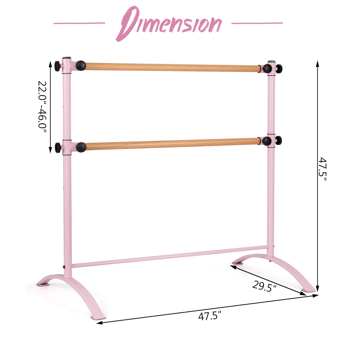 4 Foot Portable Freestanding Double Ballet Barre, Pink Toy Sports at Gallery Canada