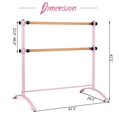 4 Foot Portable Freestanding Double Ballet Barre, Pink Toy Sports at Gallery Canada