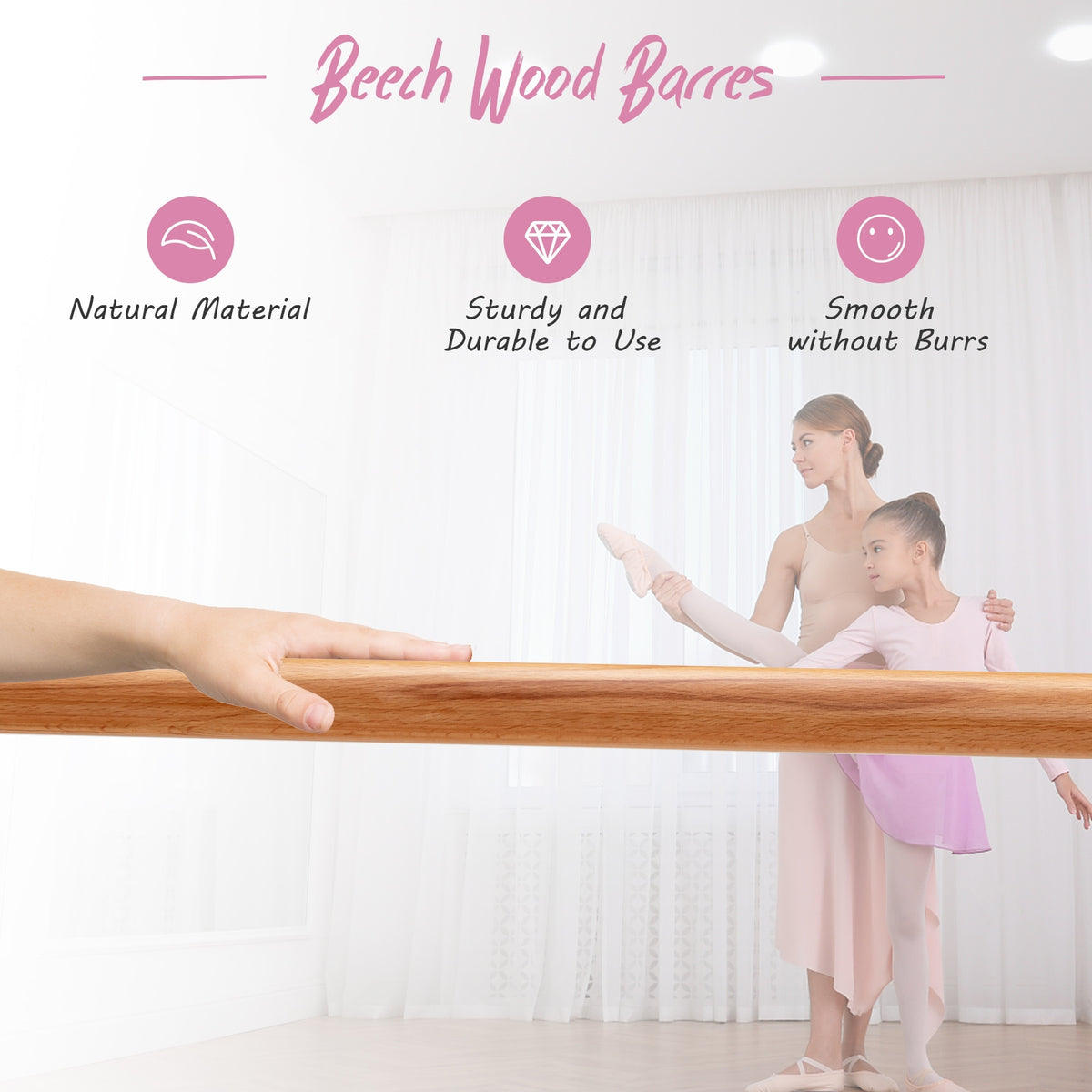 4 Foot Portable Freestanding Double Ballet Barre, Pink Toy Sports at Gallery Canada