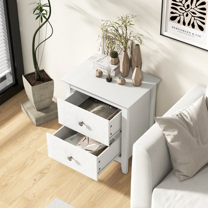 Modern Nightstand With 2 Drawers, White Nightstands at Gallery Canada