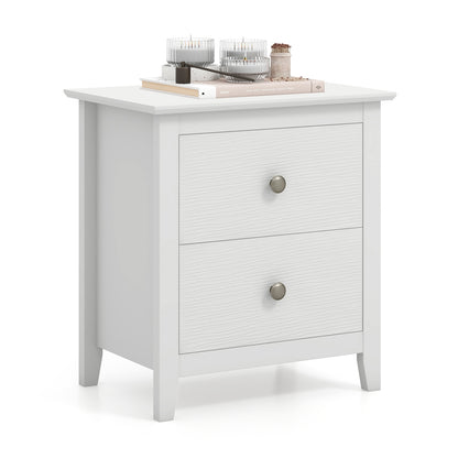Modern Nightstand With 2 Drawers, White Nightstands at Gallery Canada