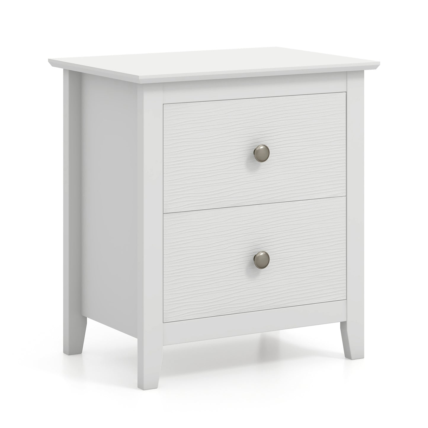 Modern Nightstand With 2 Drawers, White Nightstands White at Gallery Canada