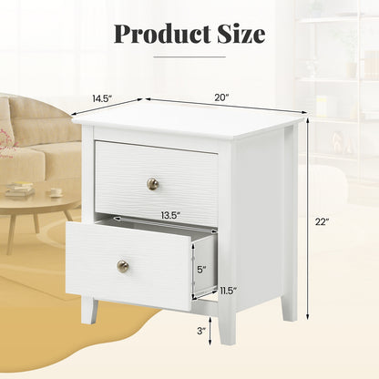 Modern Nightstand With 2 Drawers, White Nightstands at Gallery Canada