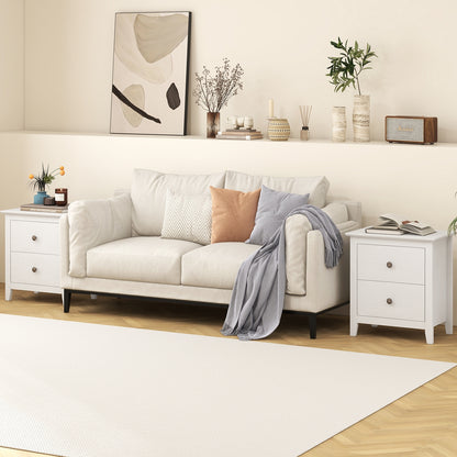 Modern Nightstand With 2 Drawers, White Nightstands at Gallery Canada