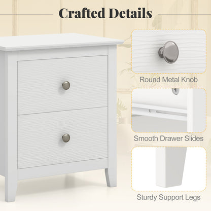 Modern Nightstand With 2 Drawers, White Nightstands at Gallery Canada