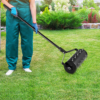 18/21 Inch Manual Lawn Aerator with Detachable Handle-18 inches, Black Lawn Care Tools at Gallery Canada