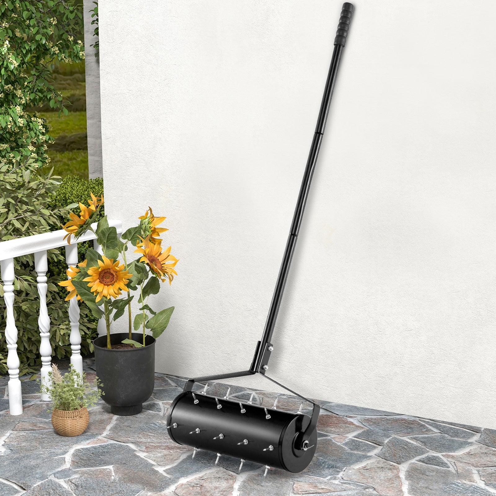 18/21 Inch Manual Lawn Aerator with Detachable Handle-18 inches, Black Lawn Care Tools at Gallery Canada