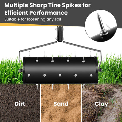 18/21 Inch Manual Lawn Aerator with Detachable Handle-18 inches, Black Lawn Care Tools at Gallery Canada