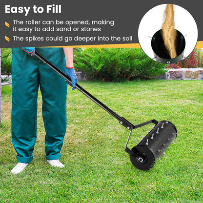 18/21 Inch Manual Lawn Aerator with Detachable Handle-18 inches, Black Lawn Care Tools at Gallery Canada
