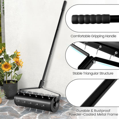 18/21 Inch Manual Lawn Aerator with Detachable Handle-21 inches, Black Lawn Care Tools at Gallery Canada