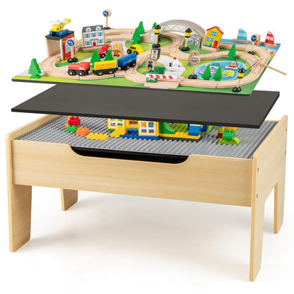 78 Pieces Activity Railway Playset for Kids Aged 3+, Natural Learning Toys at Gallery Canada