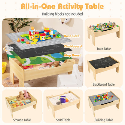 78 Pieces Activity Railway Playset for Kids Aged 3+, Natural Learning Toys at Gallery Canada