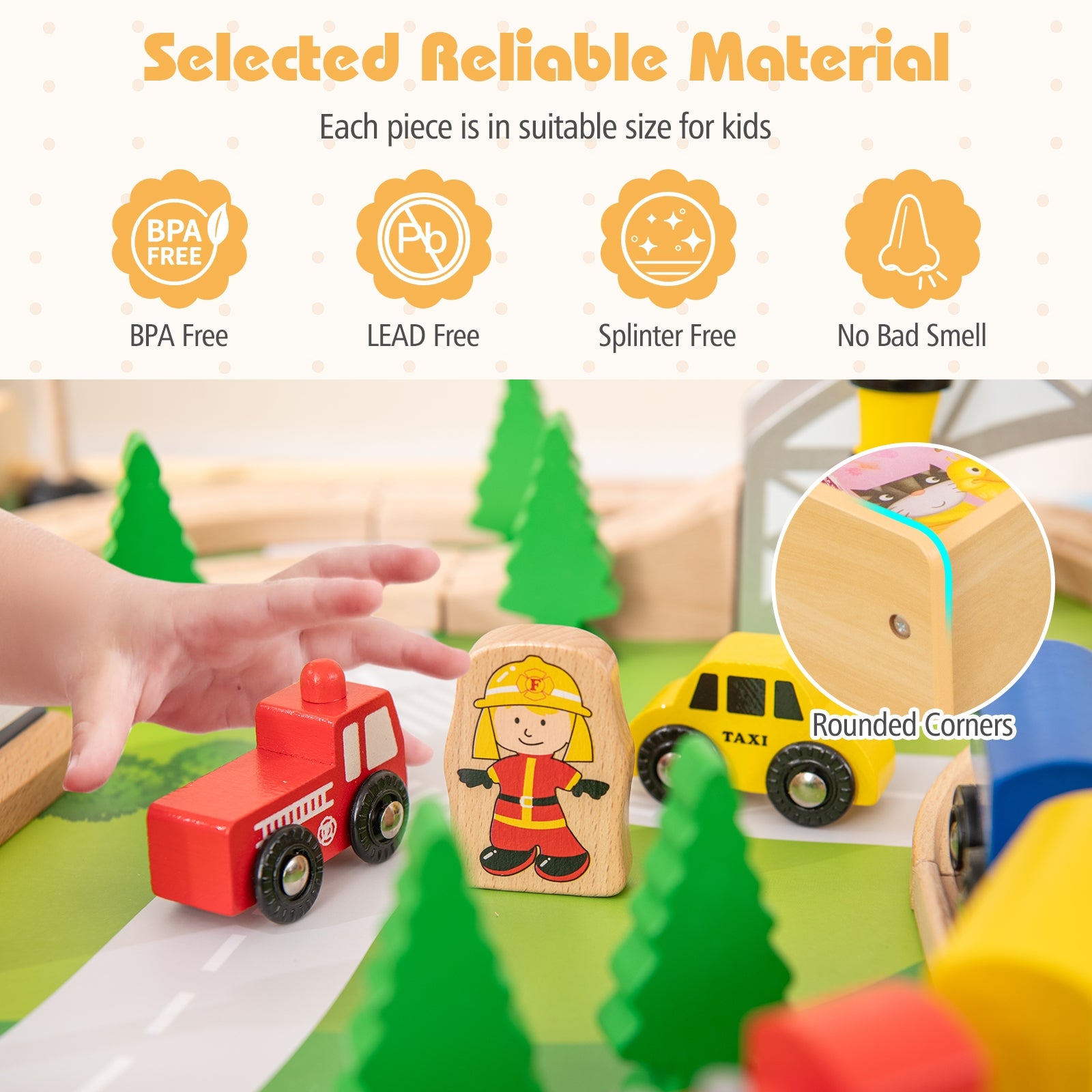 78 Pieces Activity Railway Playset for Kids Aged 3+, Natural Learning Toys at Gallery Canada