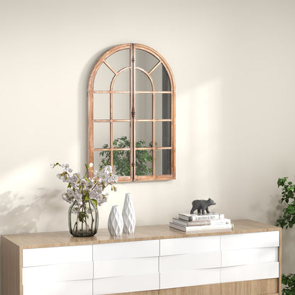 Arched Window Pane Farmhouse Wall Mirror, Natural Wall Mirrors at Gallery Canada