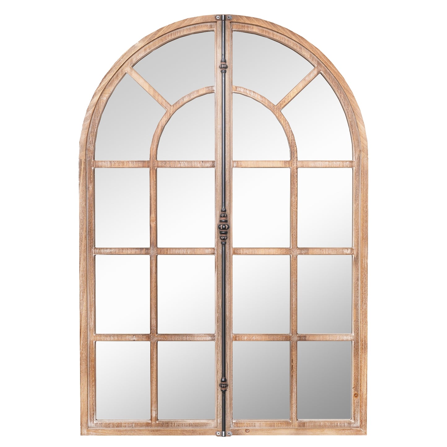 Arched Window Pane Farmhouse Wall Mirror, Natural Wall Mirrors at Gallery Canada