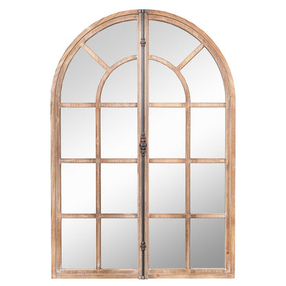 Arched Window Pane Farmhouse Wall Mirror, Natural Wall Mirrors at Gallery Canada