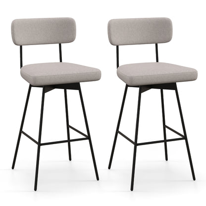 29 Inch Counter Height Upholstered Swivel Bar Stool Set of 2-beige, Beige Bar Stools at Gallery Canada