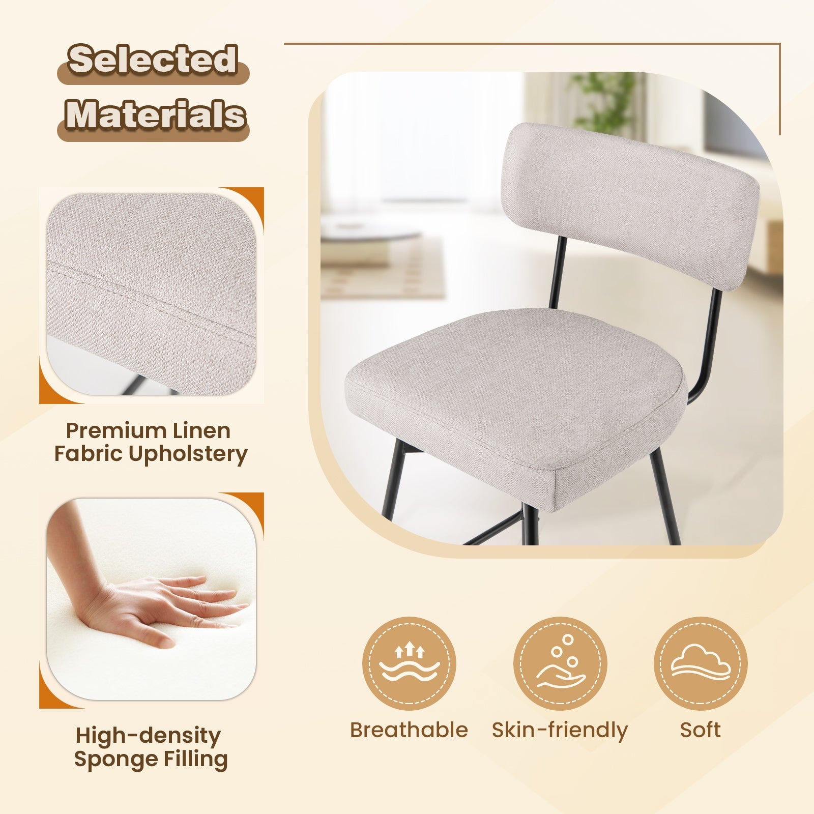 29 Inch Counter Height Upholstered Swivel Bar Stool Set of 2-beige, Beige Bar Stools at Gallery Canada