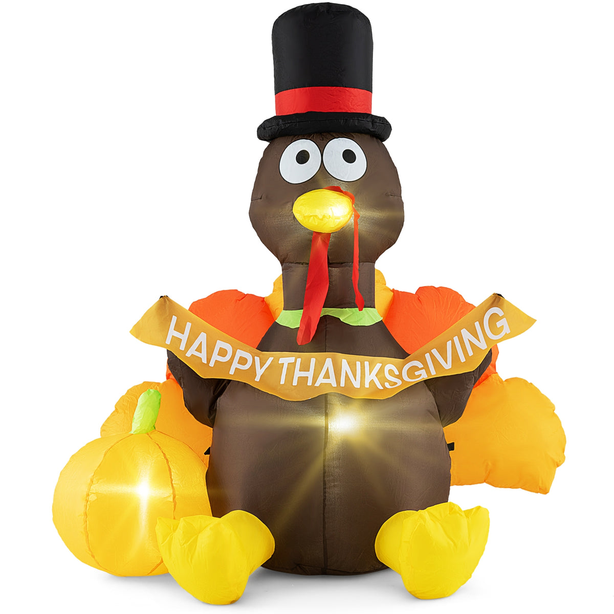 5 FT Inflatable Turkey With Pumpkin, LED Lights, Multicolor Thanksgiving Multicolor at Gallery Canada