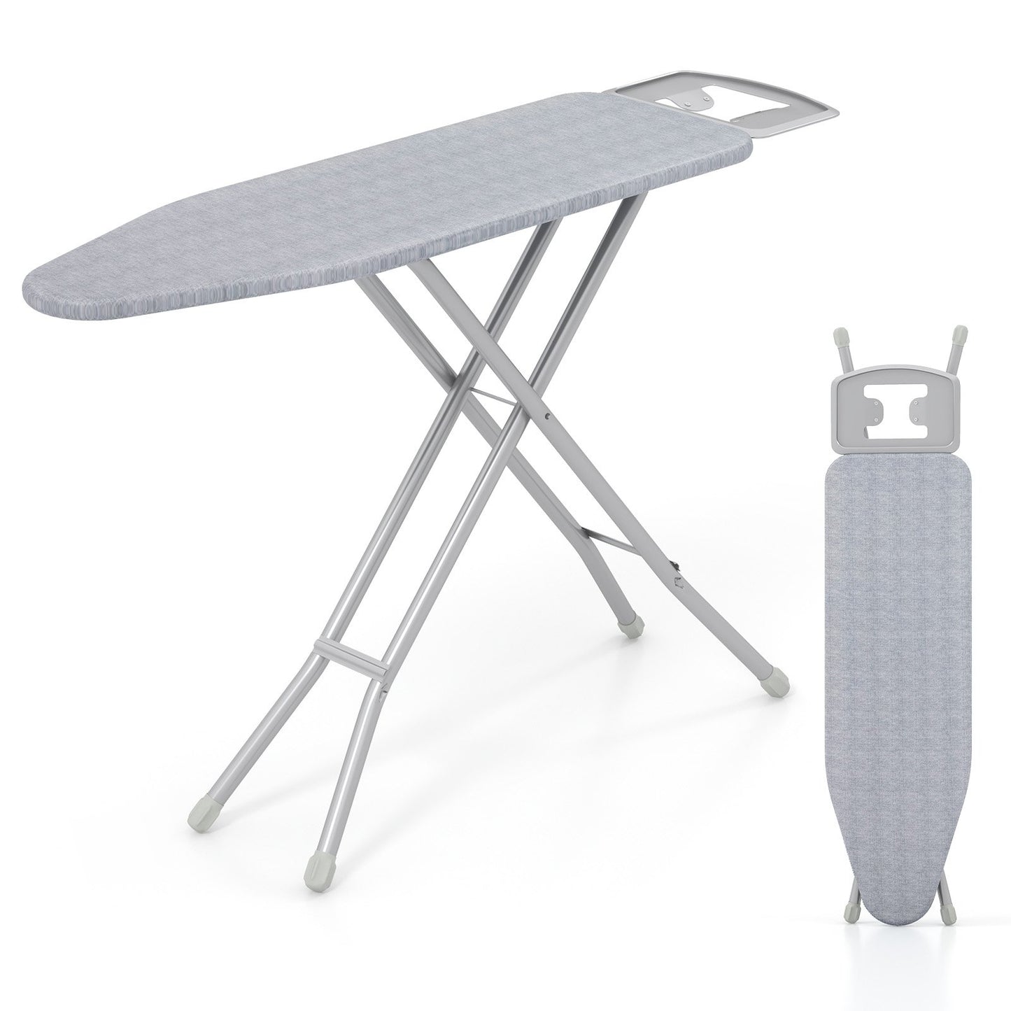 Full Size Ironing Board with Iron Rest and 7-Level Height, Gray Dryers at Gallery Canada