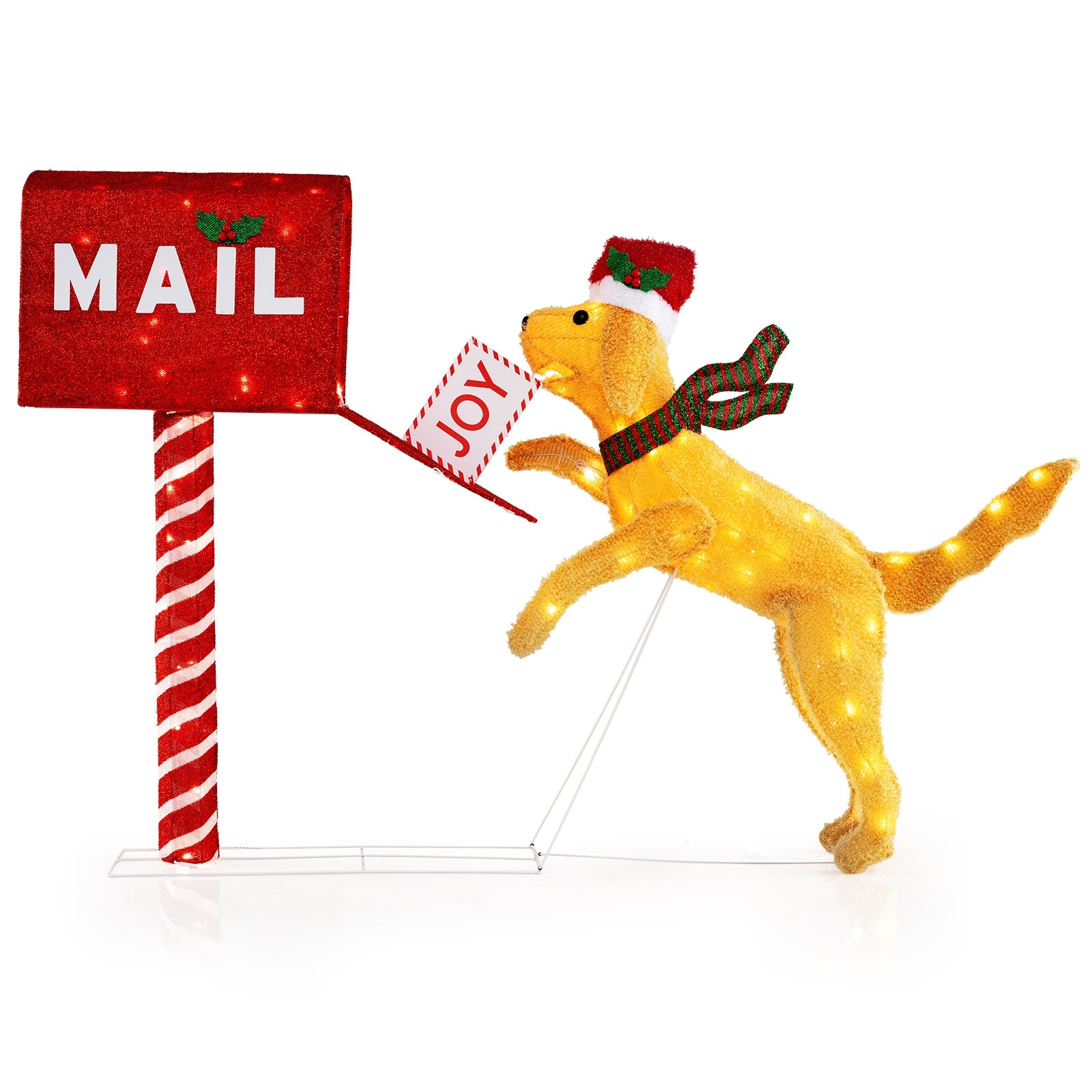 3.5 ft Christmas Mail Box With Dog, 120 Warm White LED Lights, Red Christmas Red at Gallery Canada