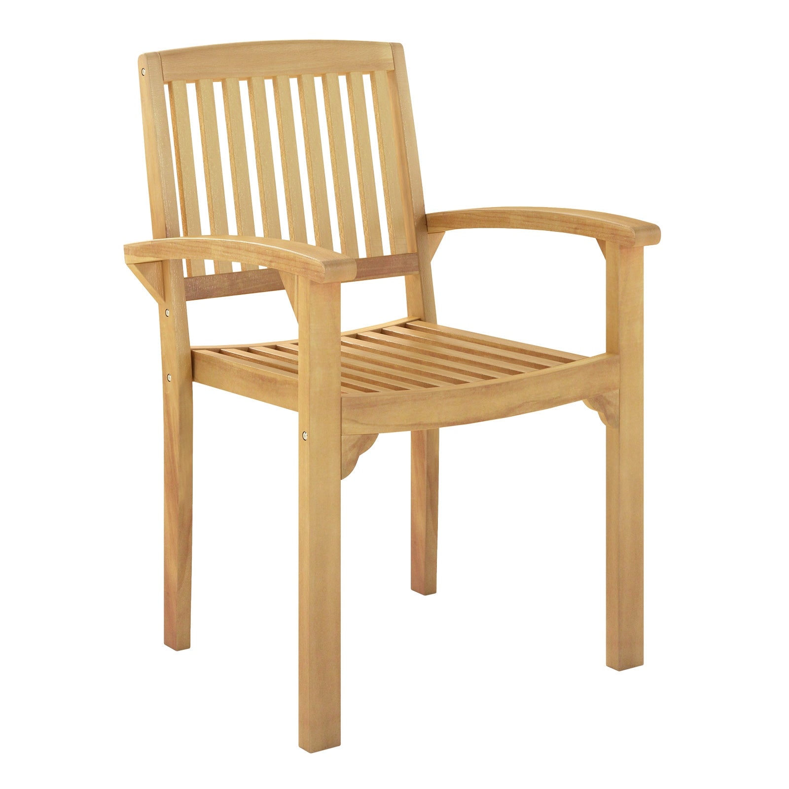 Outdoor Patio Chair with Slatted Seat and Curved Seat, Natural Patio Dining Chairs Natural at Gallery Canada