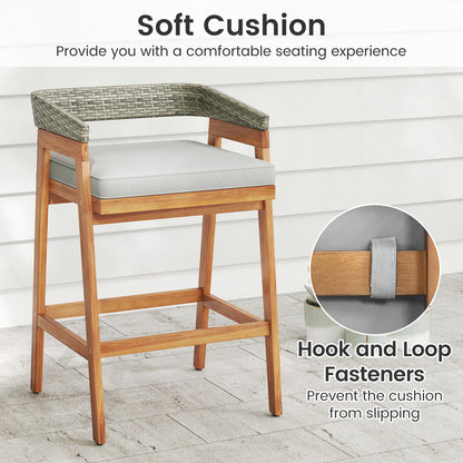 5 Pieces Patio Counter Height Bar Set with 4 Cushioned Barstools Patio Dining Sets at Gallery Canada