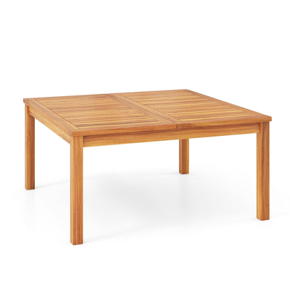 35.5 Inches Patio Solid Acacia Wood Coffee Table Side Table, Natural Patio Coffee Tables Natural at Gallery Canada
