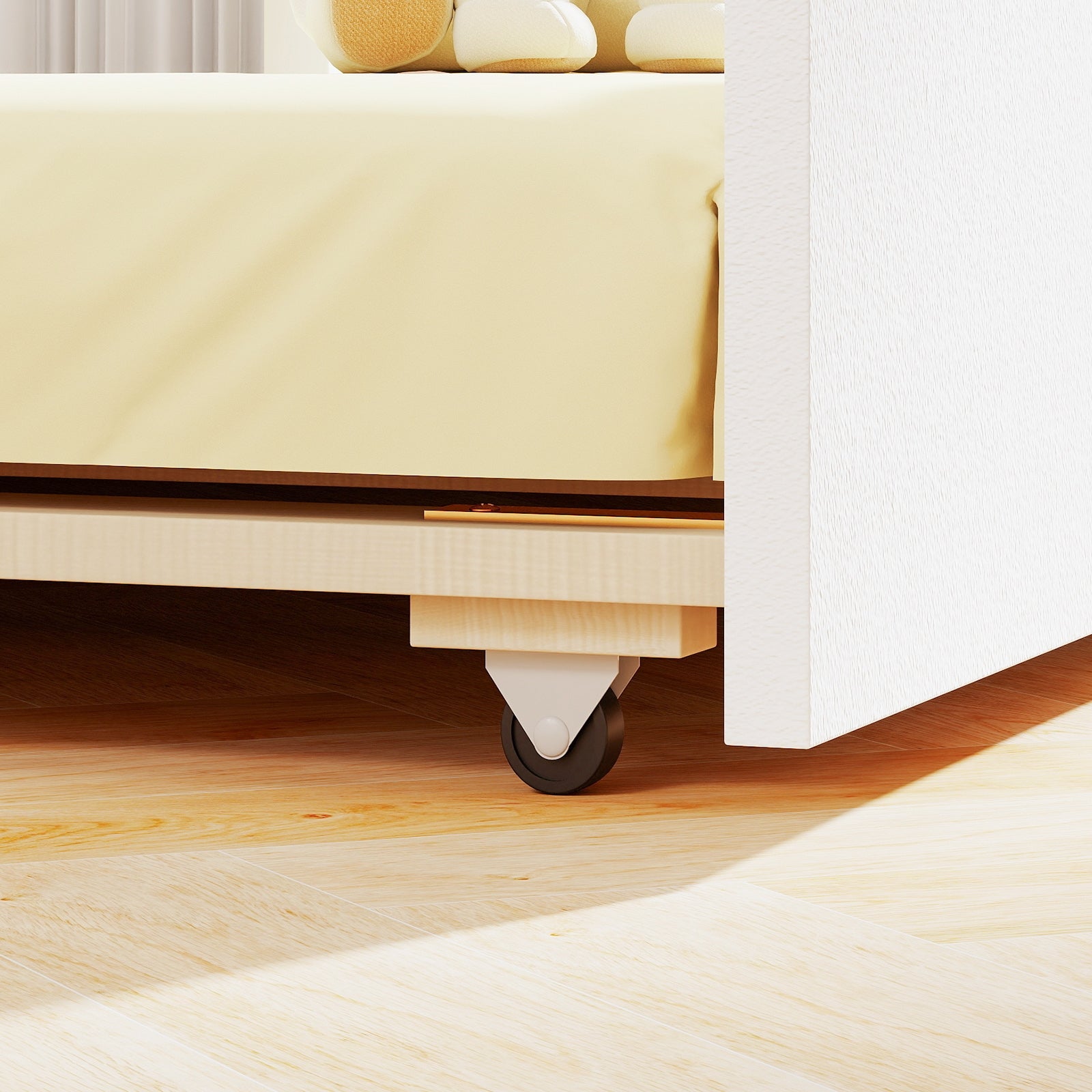 Twin Size House Bed with Trundle Kids Platform Bed with Roof Window, White Beds & Bed Frames at Gallery Canada