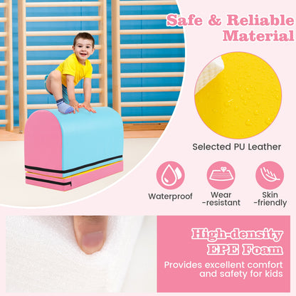 Gymnastics Vaulting Box with Detachable Mat Carrying Handle for Kids, Blue Yoga & Gym Mats at Gallery Canada