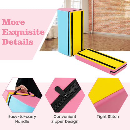 Gymnastics Vaulting Box with Detachable Mat Carrying Handle for Kids, Blue Yoga & Gym Mats at Gallery Canada