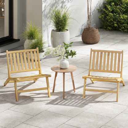 Teak Wood Outdoor Reclining Chair with Comfortable Backrest, Natural Beach & Lawn Chairs at Gallery Canada