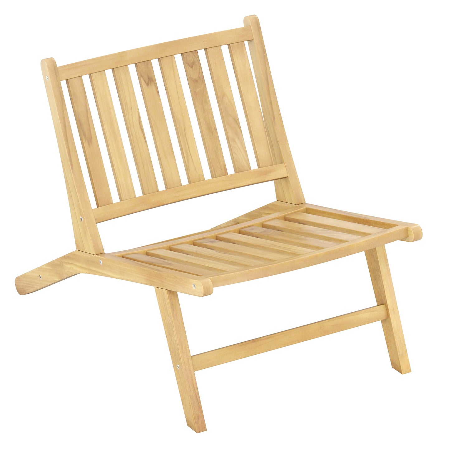 Teak Wood Outdoor Reclining Chair with Comfortable Backrest, Natural Beach & Lawn Chairs at Gallery Canada