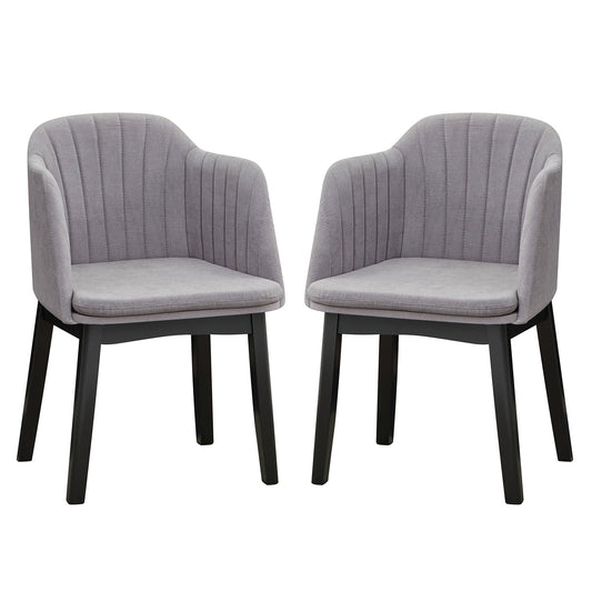 Upholstered Velvet Accent Modern Dining Chairs Set of 2 with Curved Backrests-Grey, Gray Dining Chairs Gray at Gallery Canada