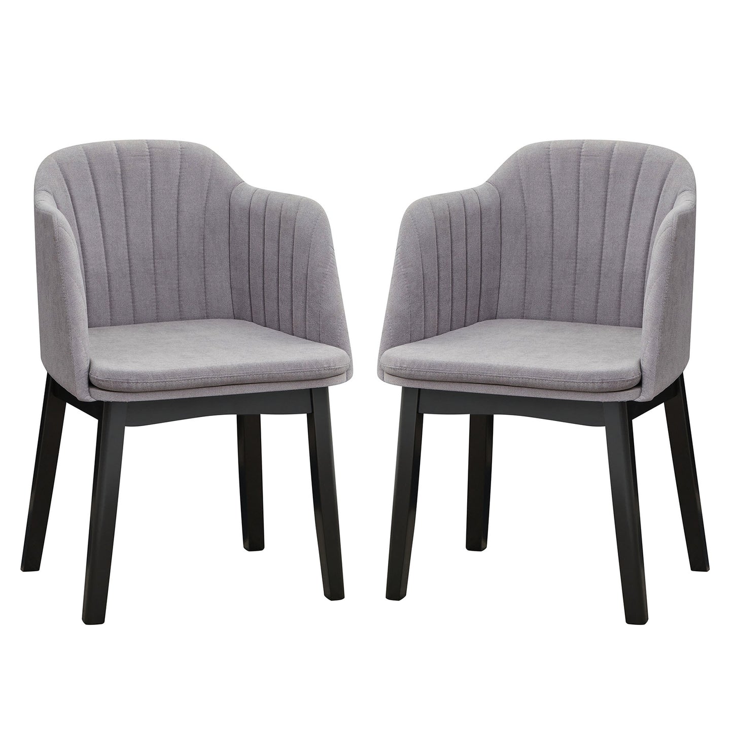 Modern Velvet Dining Chairs, Set of 2, Curved Backrests, Grey Dining Chairs at Gallery Canada