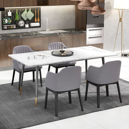 Upholstered Velvet Accent Modern Dining Chairs Set of 2 with Curved Backrests-Grey, Gray Dining Chairs at Gallery Canada