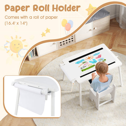 Sensory Table and Chair Set for Kids 2-8 with Foldable Bins, White Kids Table & Chair Sets at Gallery Canada