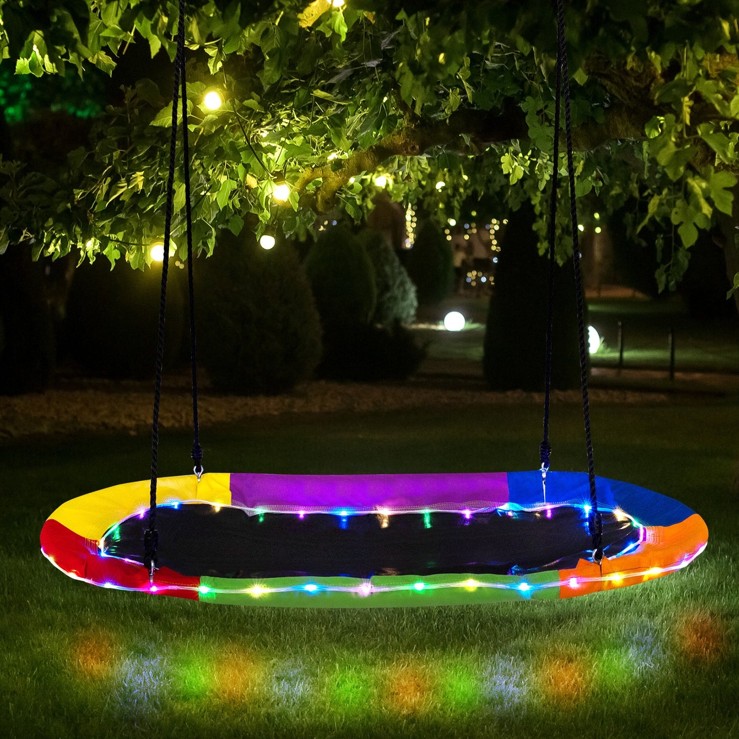 60 Inches Saucer Swing with LED Lights for Kids and Adults, Multicolor Swing & Playsets at Gallery Canada