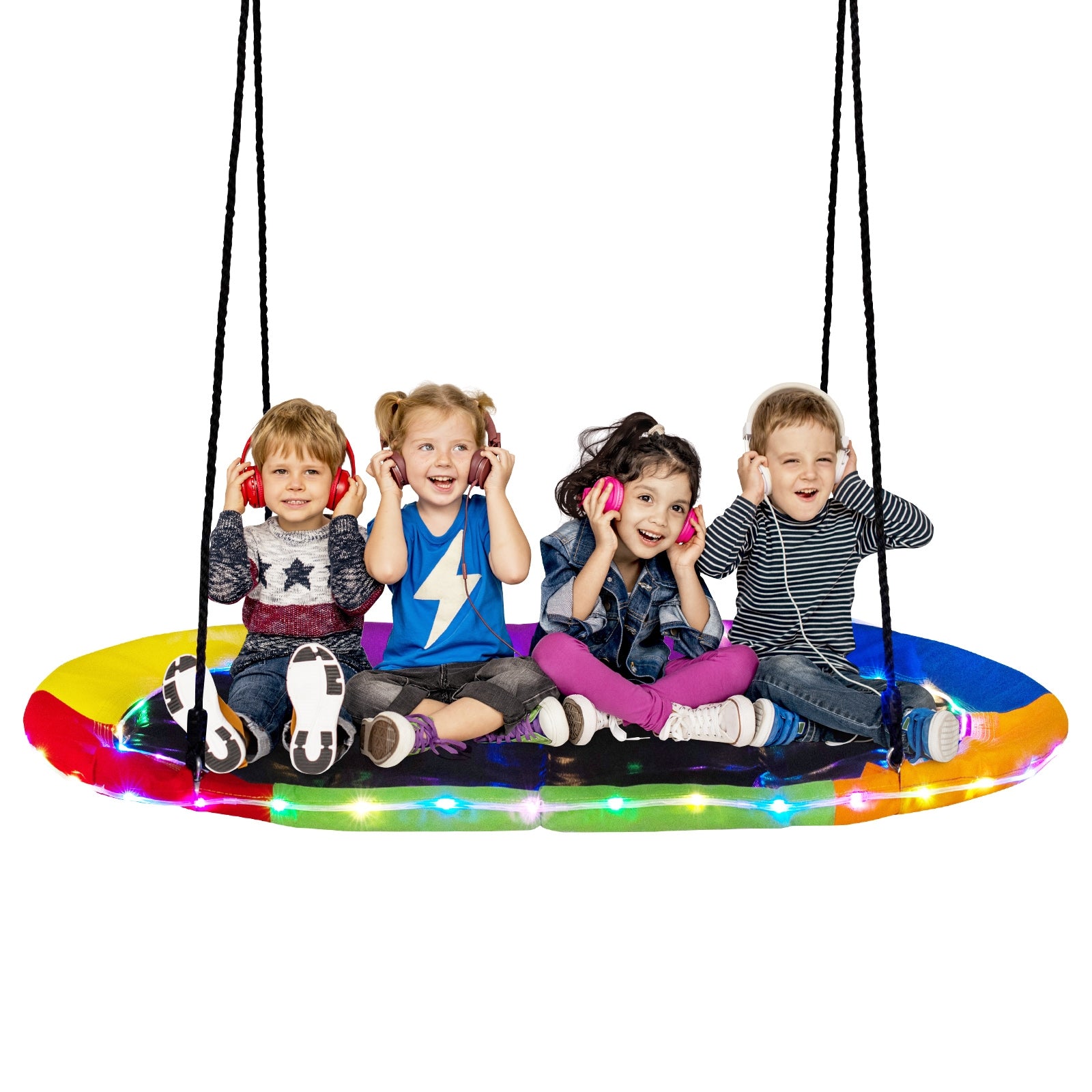 60 Inches Saucer Swing with LED Lights for Kids and Adults, Multicolor Swing & Playsets at Gallery Canada