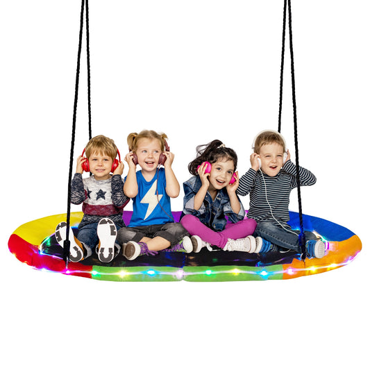 60 Inches Saucer Swing With LED Lights, Multicolor Swing & Playsets Multicolor at Gallery Canada