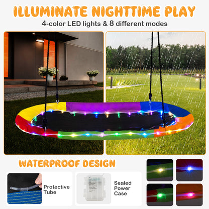 60 Inches Saucer Swing with LED Lights for Kids and Adults, Multicolor Swing & Playsets at Gallery Canada