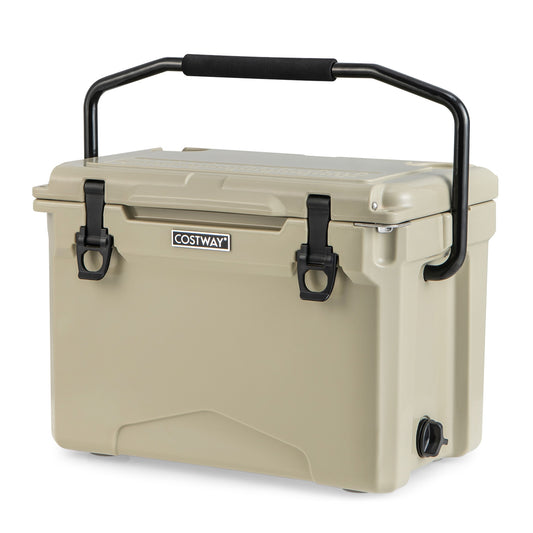 25 QT Hard Cooler, Aluminum Handle, Cup Holders, Tan Coolers Tan at Gallery Canada