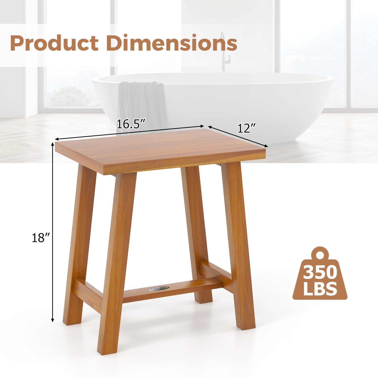 Bathroom Shower Stool Teak Shower Bench for Shaving Legs and Spa Bath, Natural Bath Safety at Gallery Canada