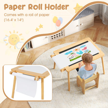 Sensory Table and Chair Set for Kids 2-8 with Foldable Bins, Natural Kids Table & Chair Sets at Gallery Canada