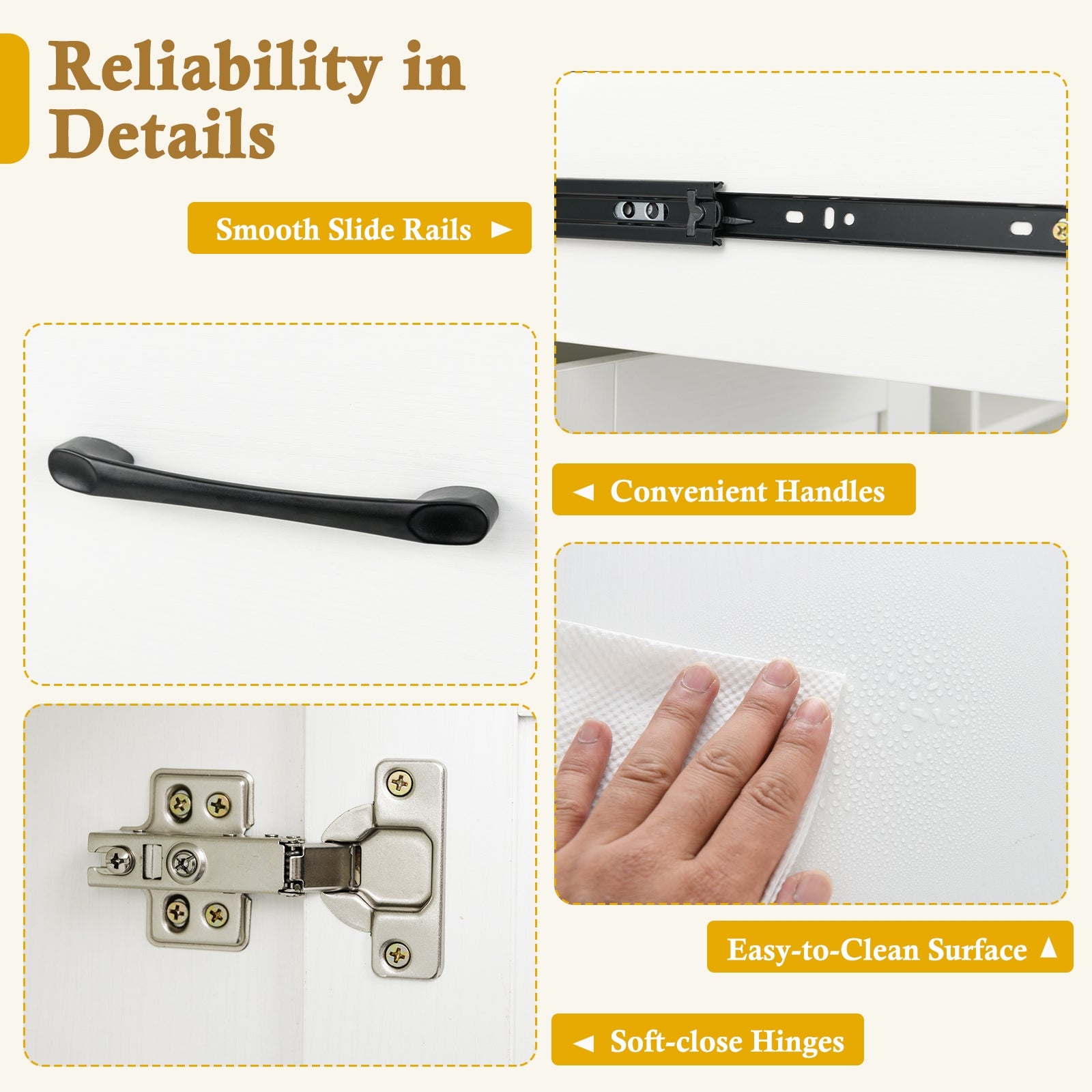 Modern Wine Bar Buffet Cabinet with 6-Bottle Wine Rack, White Sideboards Cabinets & Buffets at Gallery Canada