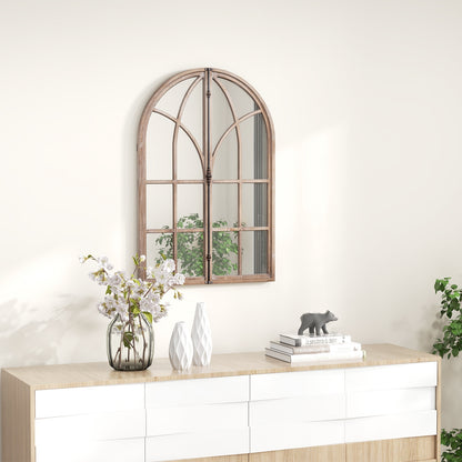 Arched Window Pane Mirror, Wall Mounted, Natural Wall Mirrors at Gallery Canada