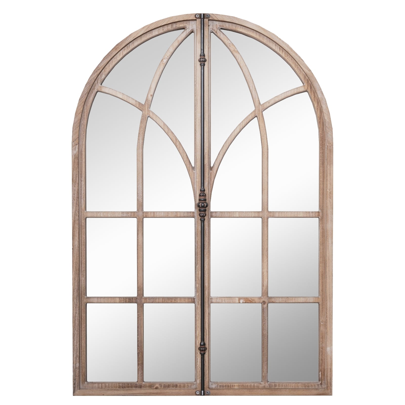 Arched Window Pane Mirror, Wall Mounted, Natural Wall Mirrors at Gallery Canada