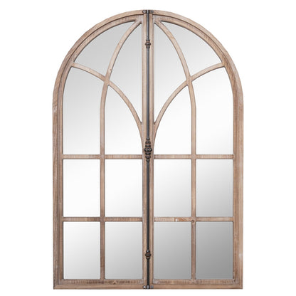Arched Window Pane Mirror, Wall Mounted, Natural Wall Mirrors at Gallery Canada