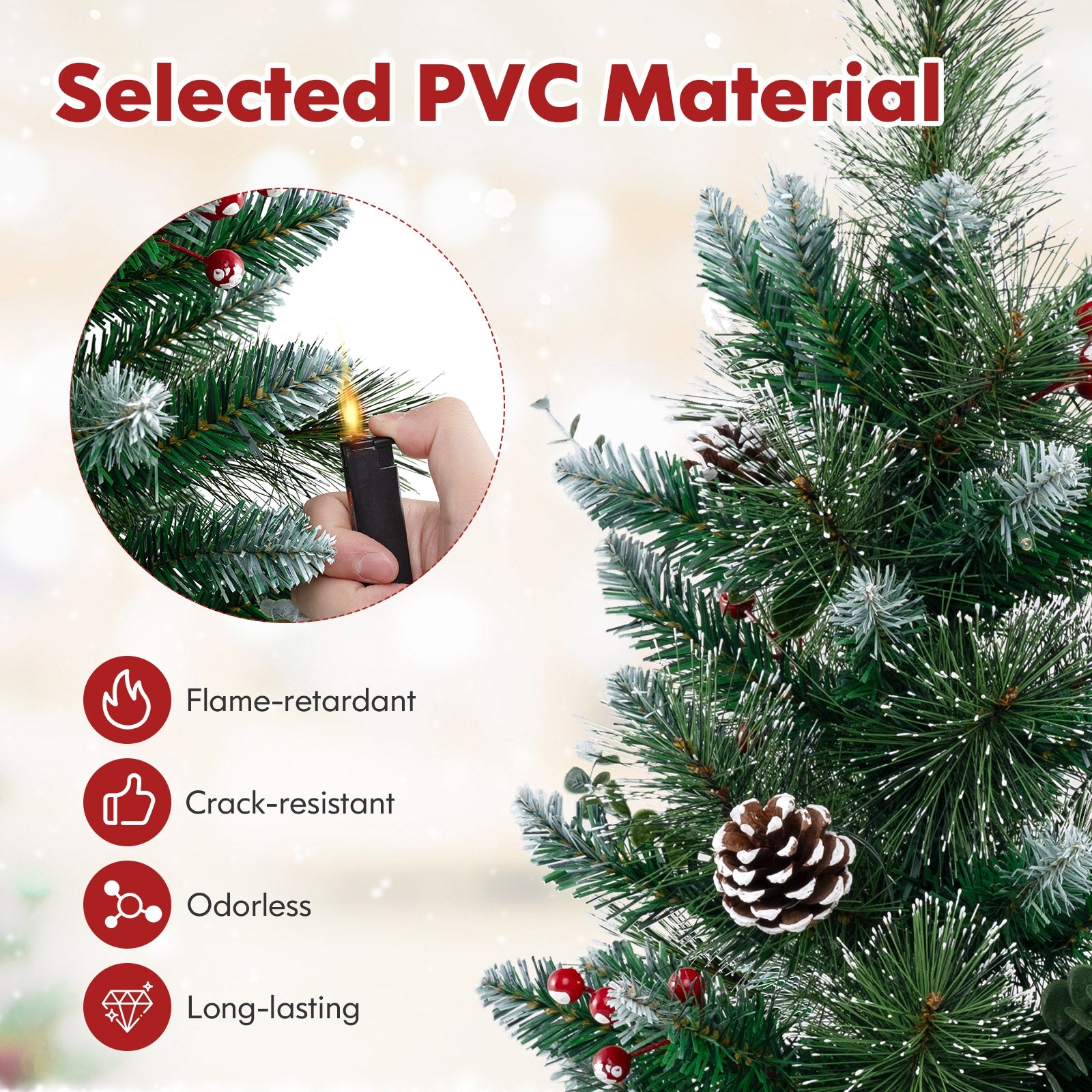 3 FT Battery Tabletop Holiday Decoration, 81 PVC Pine Needles, Green Christmas at Gallery Canada