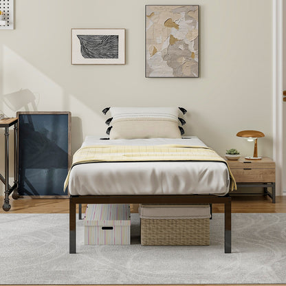 14 Inch Heavy Duty Metal Platform, Black Simple Bed Frame at Gallery Canada